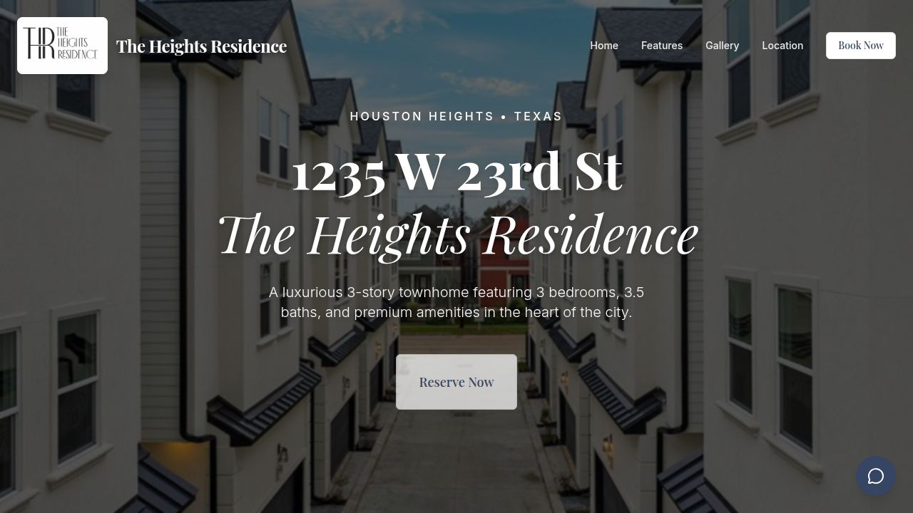Exterior view of luxury townhome at 1235 W 23rd St B, Houston Heights TX 77008